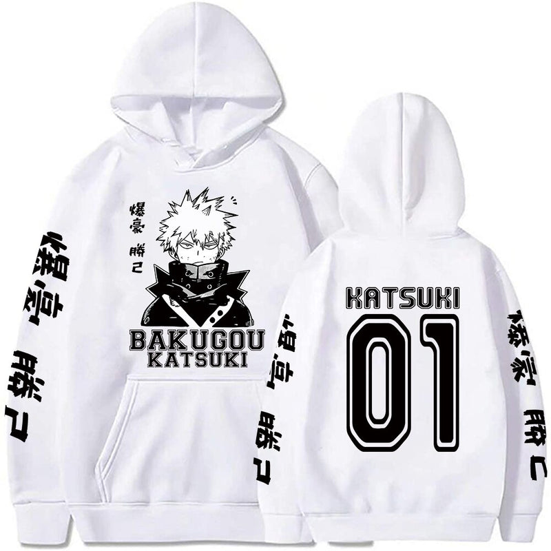 Blusa Moletom Com Capuz Casual Moda My Hero Academia Anime Bakugou Manga Comprida