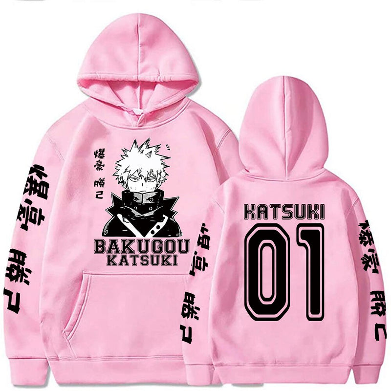 Blusa Moletom Com Capuz Casual Moda My Hero Academia Anime Bakugou Manga Comprida