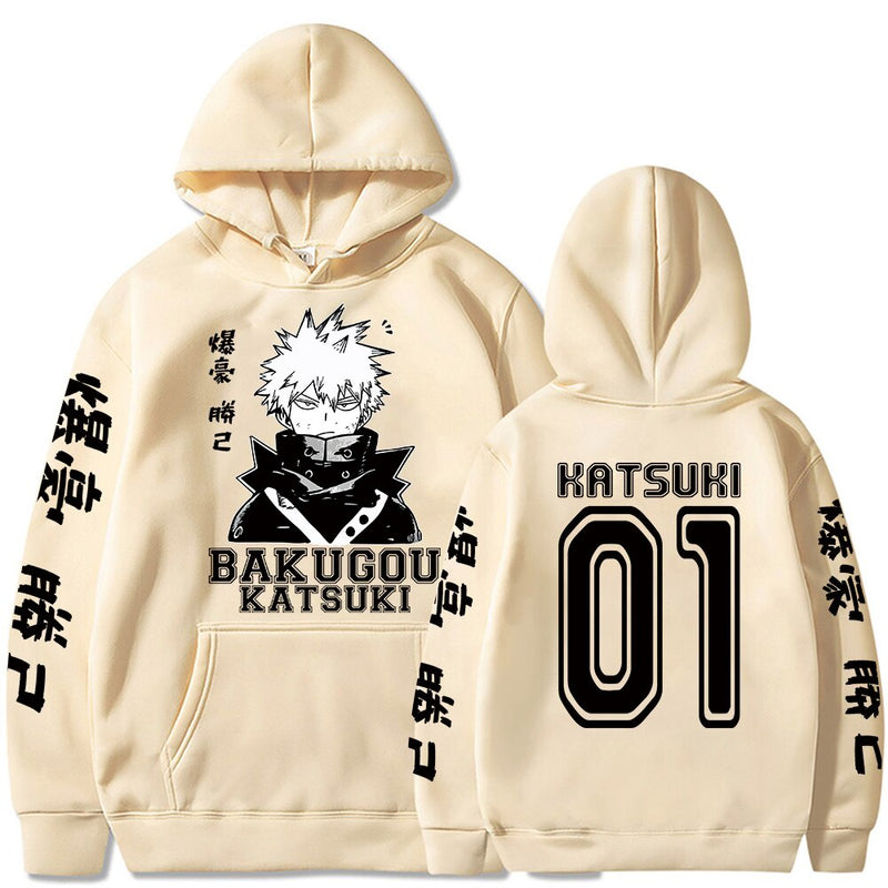Blusa Moletom Com Capuz Casual Moda My Hero Academia Anime Bakugou Manga Comprida