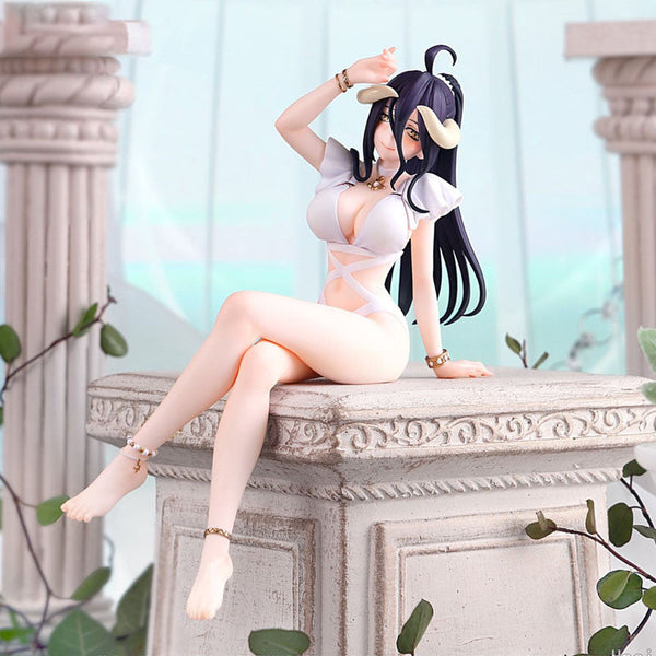 19cm Anmie Figura Albedo Banho Mostrar Pernas Sexy Menina Estátua PVC Modelo Pressionado Macarrão Instantâneo Ornamentos